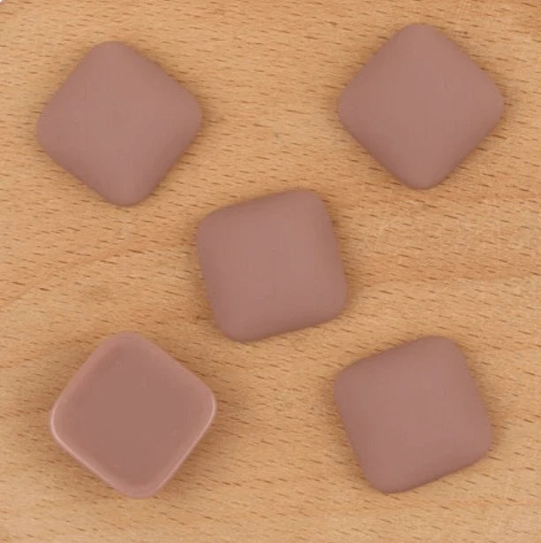 17*17mm Mauve Matte Acrylic Rounded Square Shaped Glue on Resin Gem (Sold in Pair) Resin Gems
