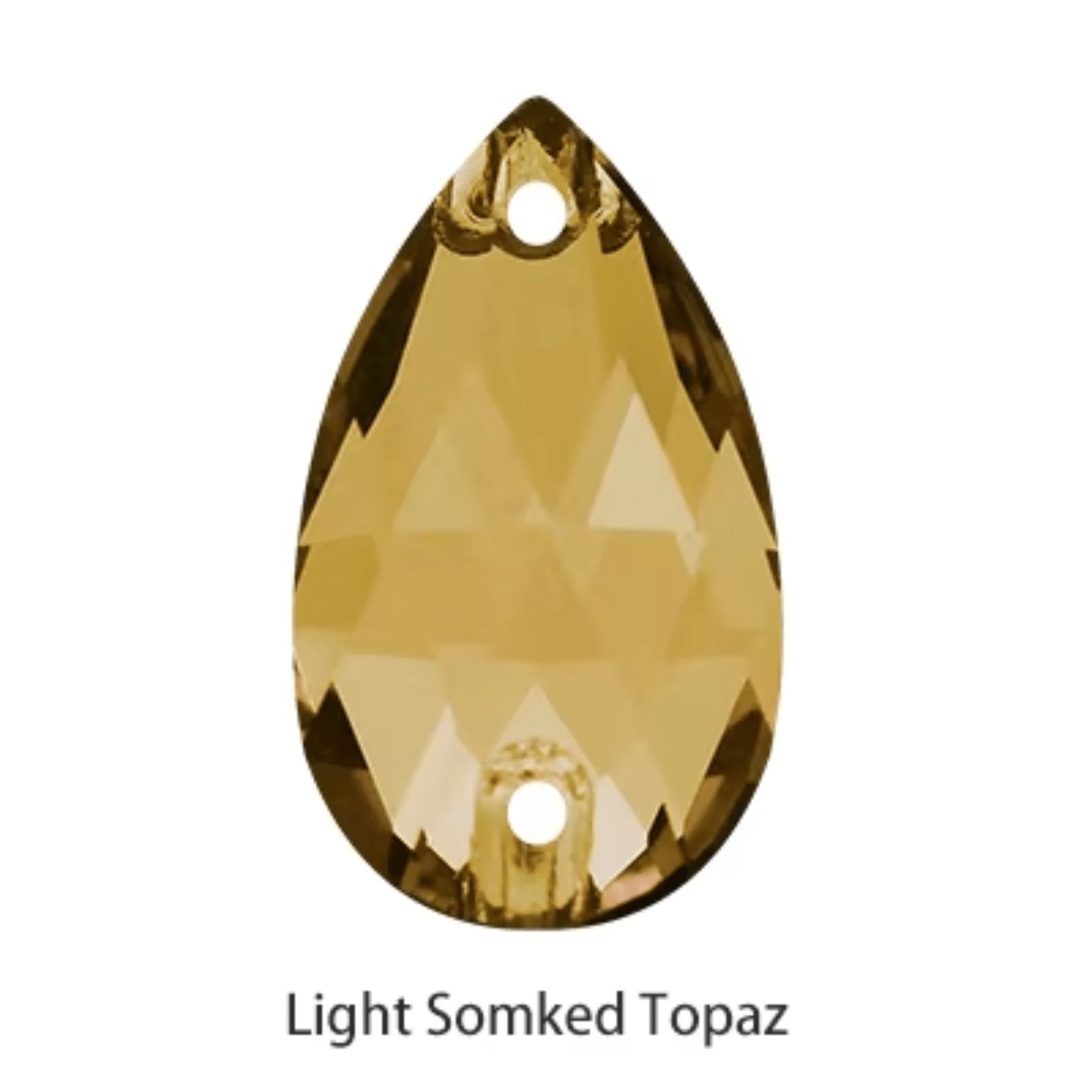 17*28mm Light Smoked Topaz Large Teardrop, Sew on, Fancy Glass Gems (Sold in Pair) Glass Gems
