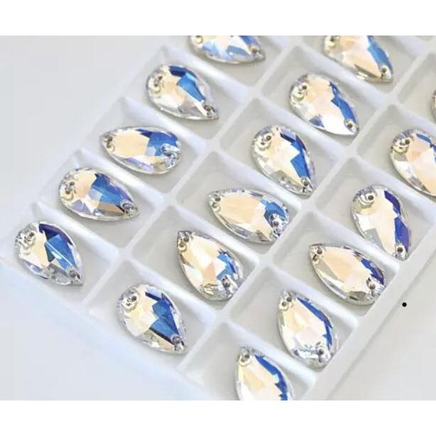 17*28mm Moonlight, Milky Opal White Teardrop, Best Quality Fancy Glass Gem (Sold in Pair) Fancy Glass Gems