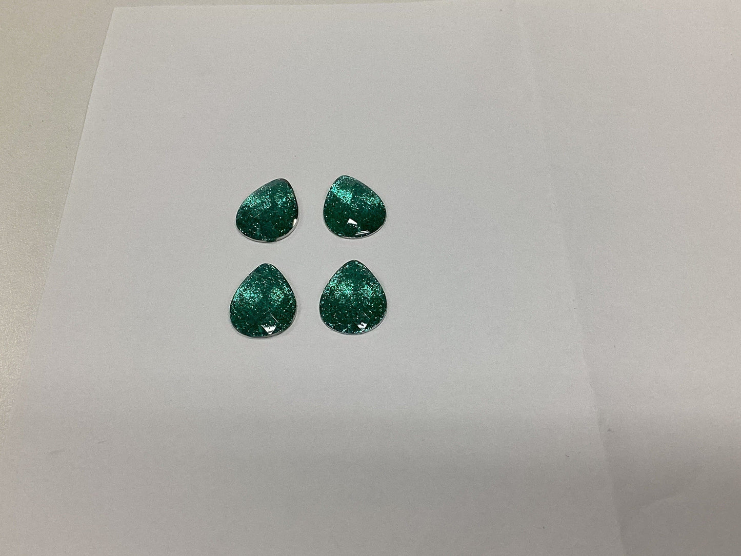 18*25mm Blue Glitter Stone Teardrop, Sew on, Resin Gems (Sold in Pair) Resin Gems