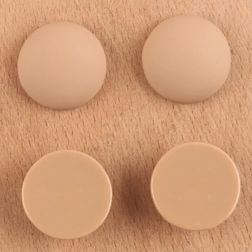 19mm Tan/Light Brown 19mm Mixed Smooth Matte Dome Round, Glue on, Resin Gems (Sold in Pair) Resin Gems