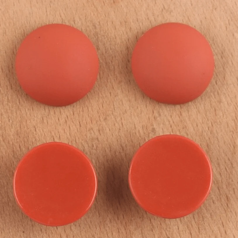 19mm Dark Terra Cotta Orange 19mm Mixed Smooth Matte Dome Round, Glue on, Resin Gems (Sold in Pair) Resin Gems