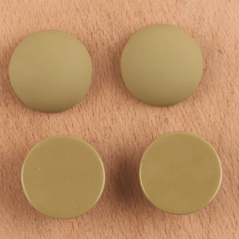 19mm Dark Olive Green 19mm Mixed Smooth Matte Dome Round, Glue on, Resin Gems (Sold in Pair) Resin Gems