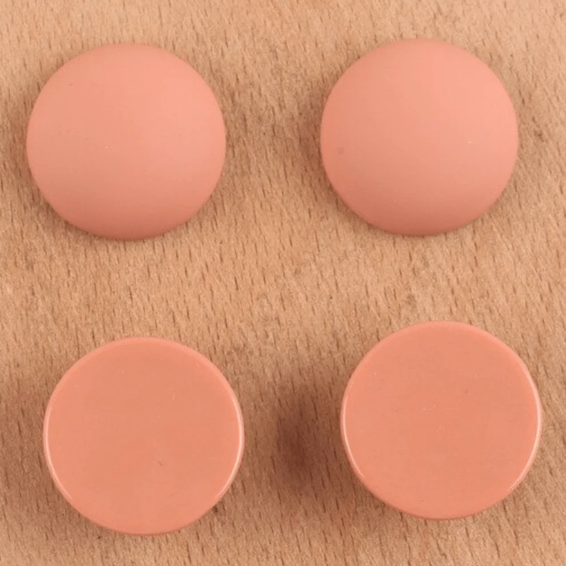 19mm Light Orange Terra Cotta Peach 19mm Mixed Smooth Matte Dome Round, Glue on, Resin Gems (Sold in Pair) Resin Gems