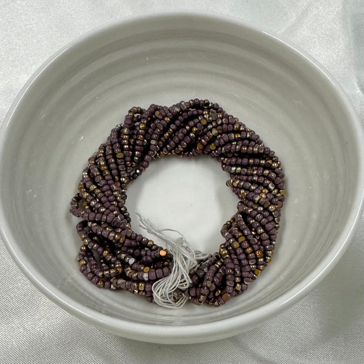 11/0 Charlotte Cut Seed Bead - Patina Opaque Amethyst Dark Bronze Gold 10gk India Sheen Charlotte Cut Seedbeads
