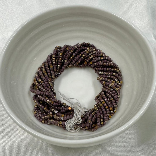 11/0 Charlotte Cut Seed Bead - Patina Opaque Amethyst Dark Bronze Gold 10gk India Sheen Charlotte Cut Seedbeads