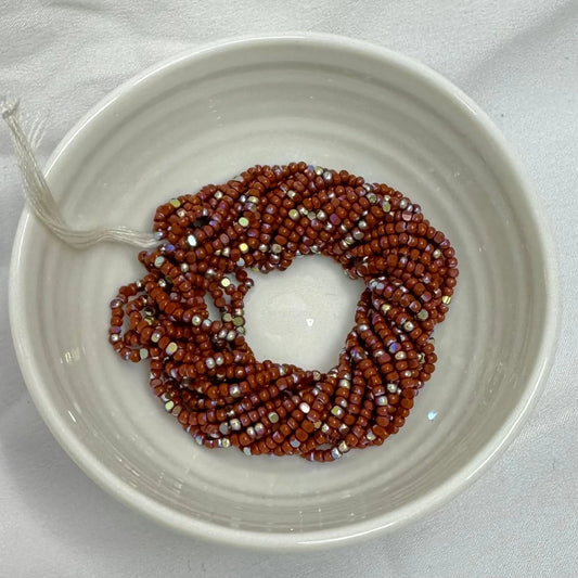 11/0 Charlotte Cut *Premium Seed Bead- Patina Opaque Medium Brown Aurore Boreale *10g Hank* India Sheen Charlotte Cut Seedbeads