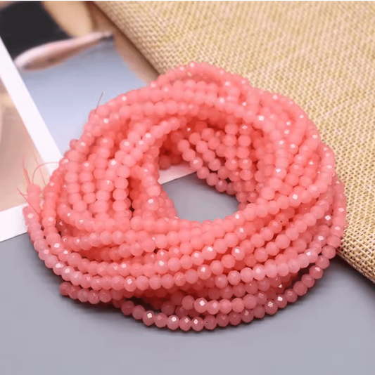 2*3mm Peach Pink Rondelle Beads (~175 pcs) Rondelle Beads
