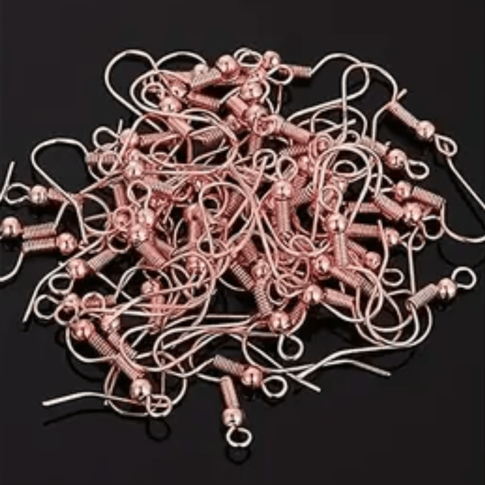 20*17mm ROSE GOLD Colour Earring Fish Hook 100pcs, Basics Basics