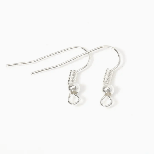 20*17mm Silver Colour Earring Fish Hook 100pcs, Basics Basics