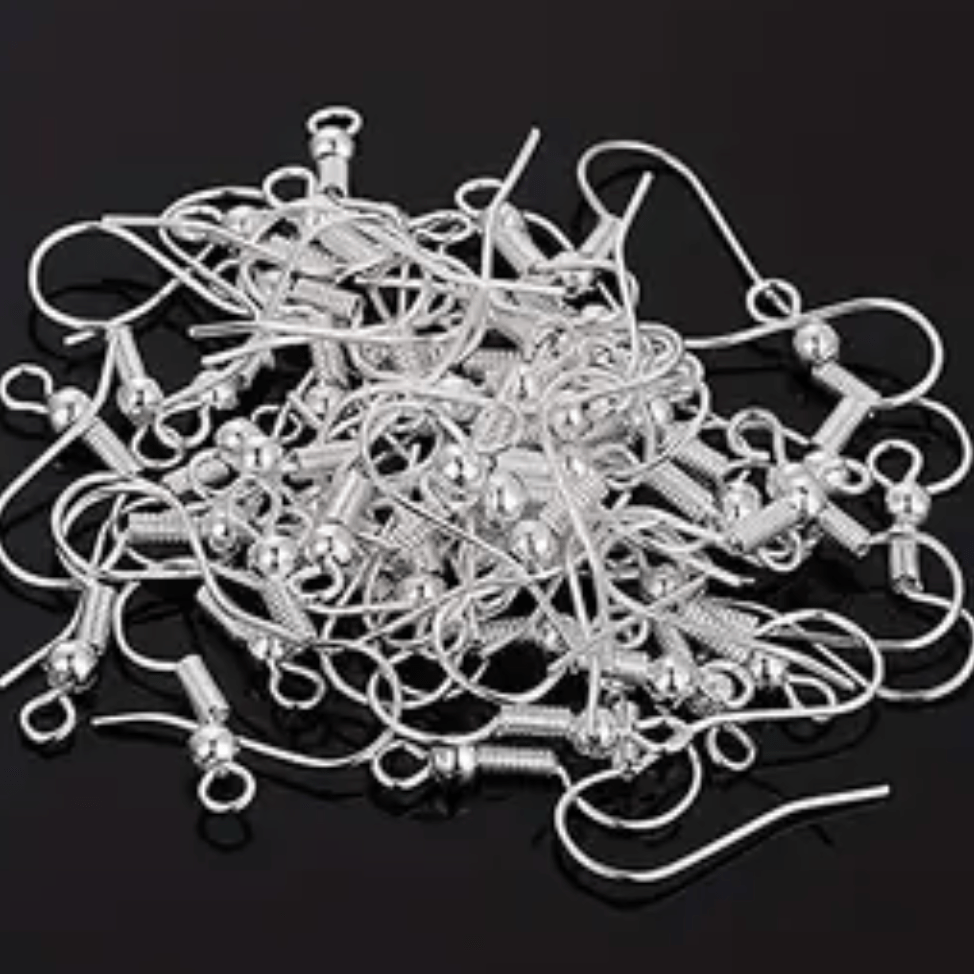 20*17mm Silver Colour Earring Fish Hook 100pcs, Basics Basics