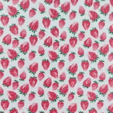 20*30cm "Cut up my Strawberries, Please" in White Background Smooth Texture Finish, Leatherette Sheet Basics