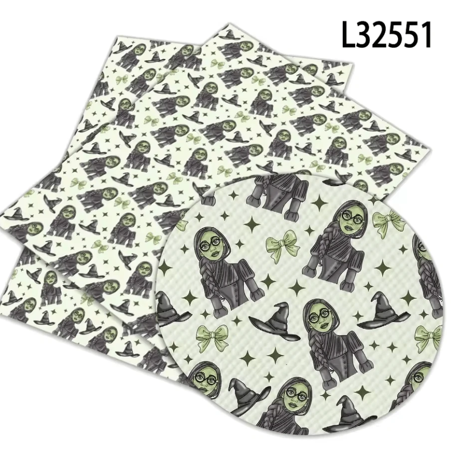 20*30cm Elphaba Witch Green Background Smooth Texture Finish, Leatherette Sheet Basics