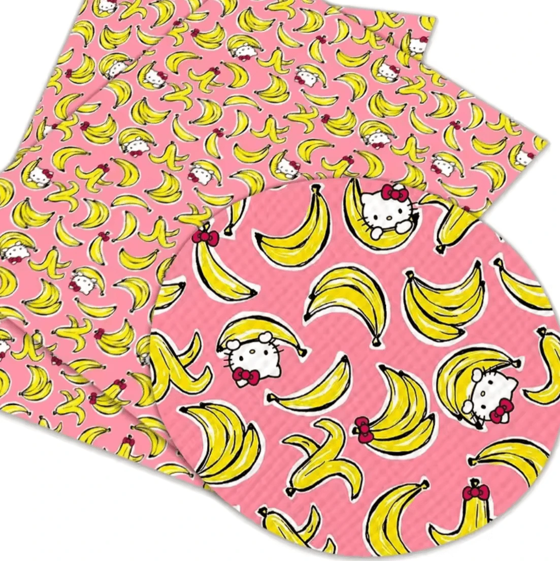20*30cm Hello Kitty On Bananas Smooth Texture Finish, Leatherette Sheet Basics