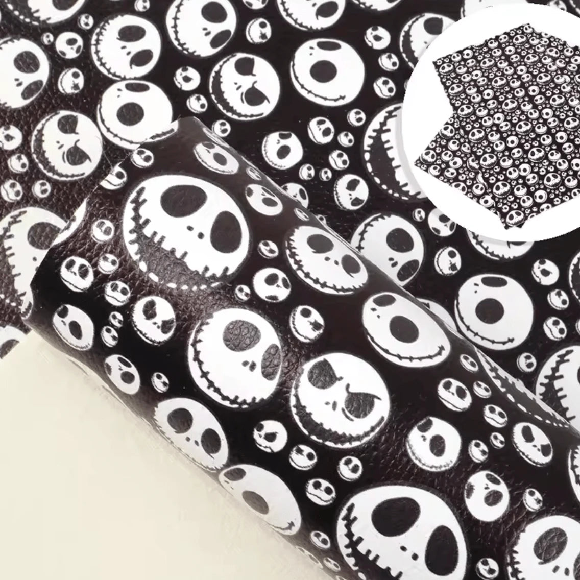 20*30cm Skeleton face Smooth Texture Finish, Leatherette Sheet Basics