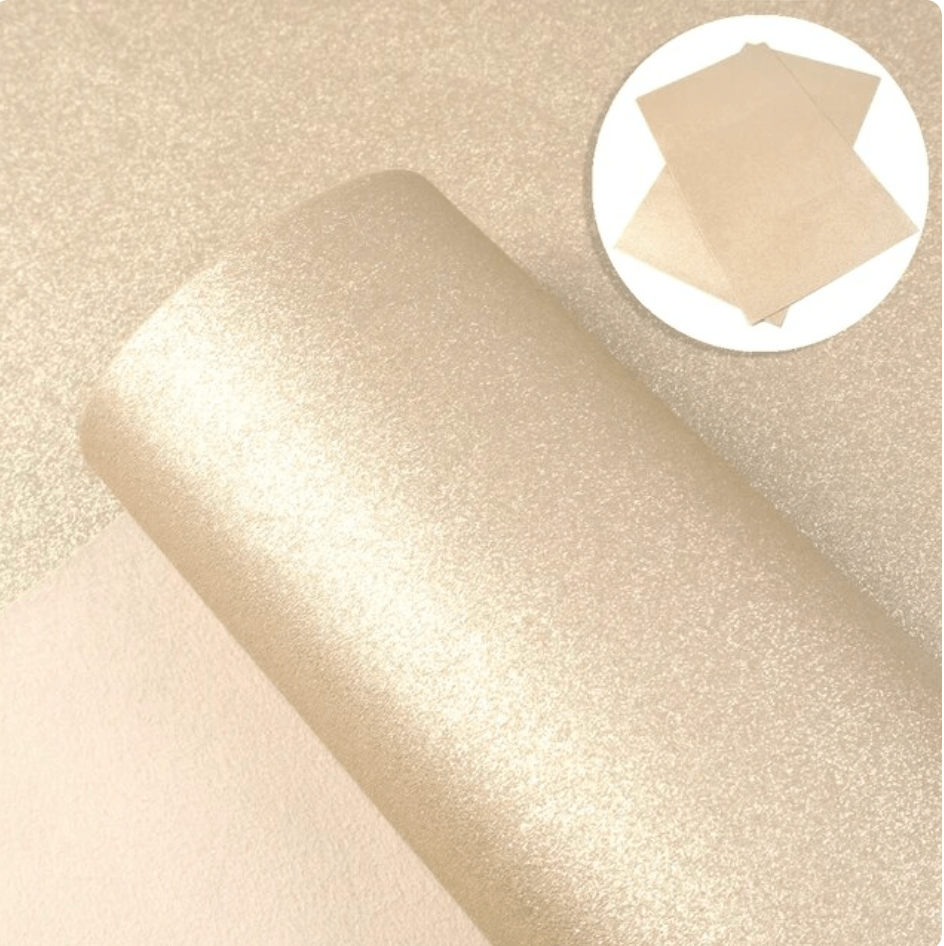 20*33cm Champagne Tan Shimmer Smooth Sheepskin Texture, Long Leatherette Sheet Basics Leather & Vinyl