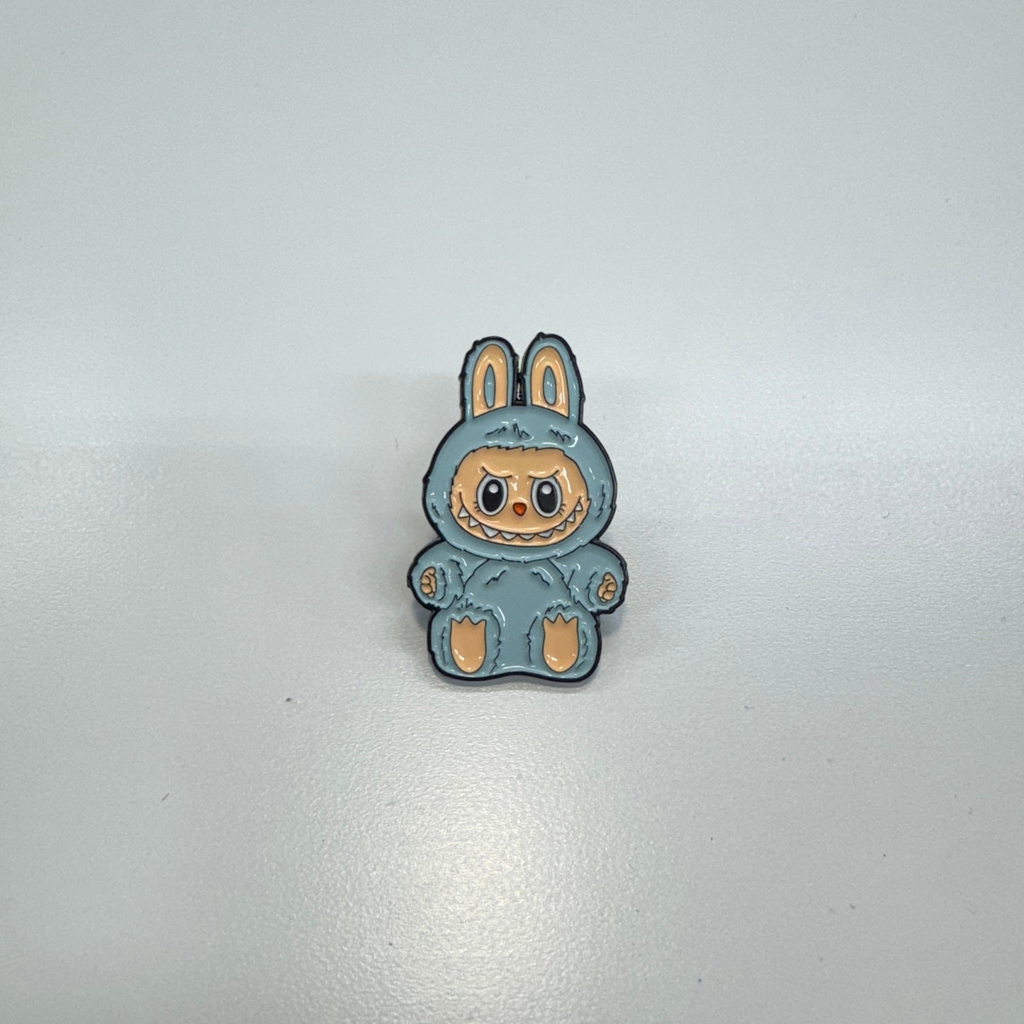 Medium blue 20*35mm Laboubou Print on Black Metal Pins, Sold Individually, Promotions (1 pcs) Promotion