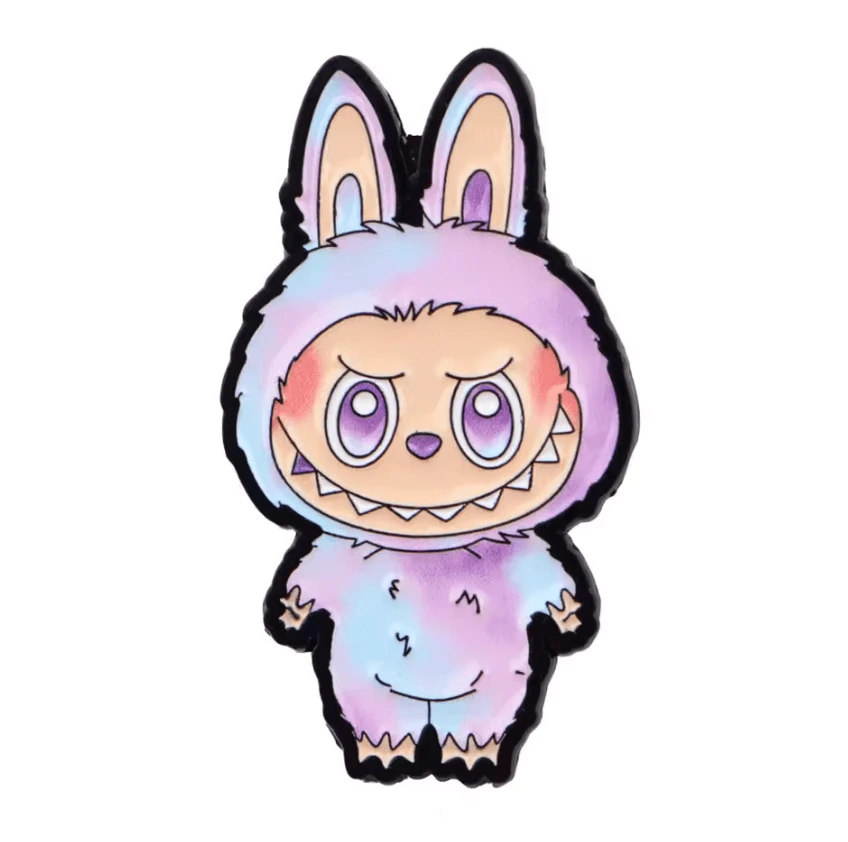 Luck Monster - Purple/Blue 20*35mm Laboubou Print on Black Metal Pins, Sold Individually, Promotions (1 pcs) Promotion