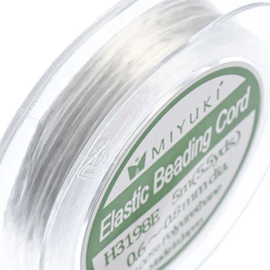 20m White Elastic Beading Cord, apx 0.3mm to 0.5mm, Miyuki Brand Basics