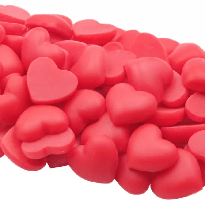 20mm Coral Dark Pink Shaped Matte Rubber Gems, Glue on, Matte Resin Gems (Sold in Pair) Resin Gems