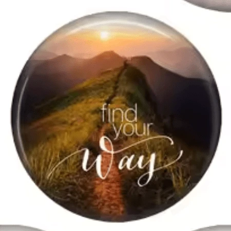 Find Your Way 20mm Inspirational Quotes, Glue on, Resin Gem (Sold In Pair) Resin Gems