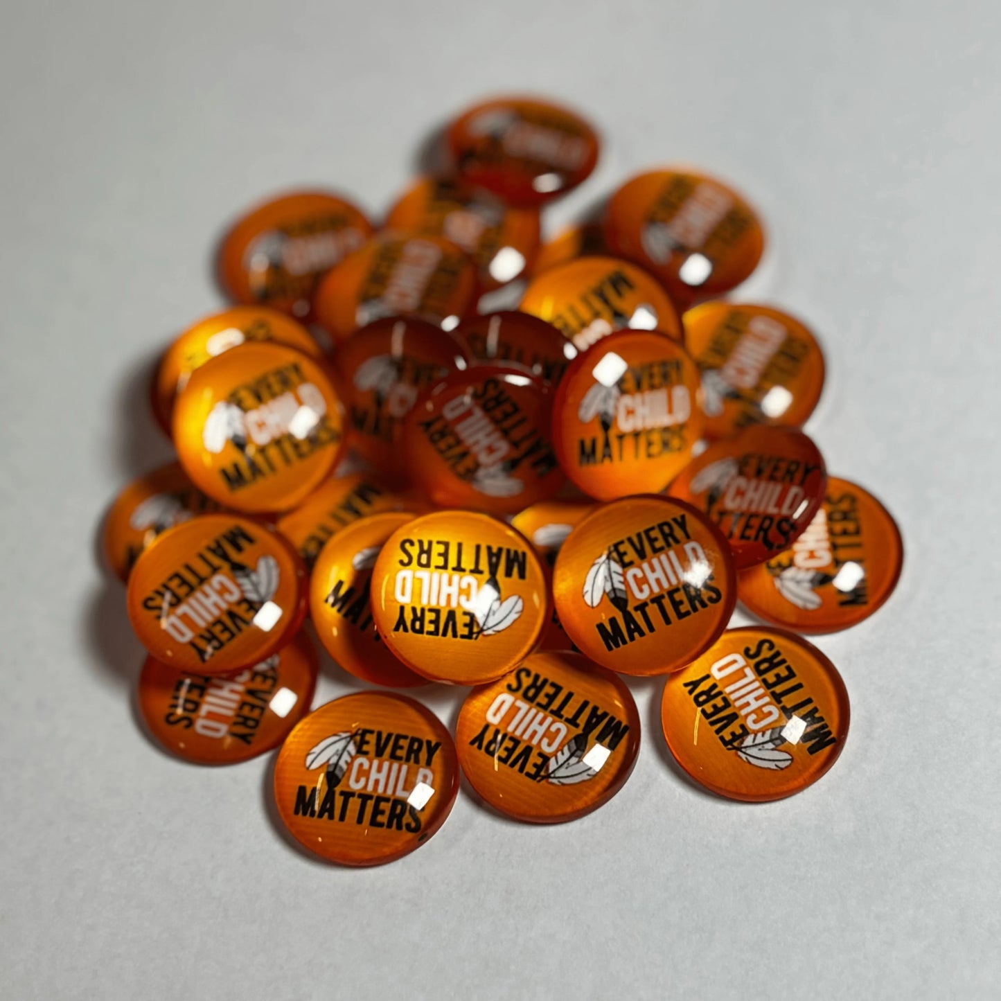 20mm Mixture of Every Child Matters Designs, Glue on, Resin Gem (Sold In Pair) Resin Gems