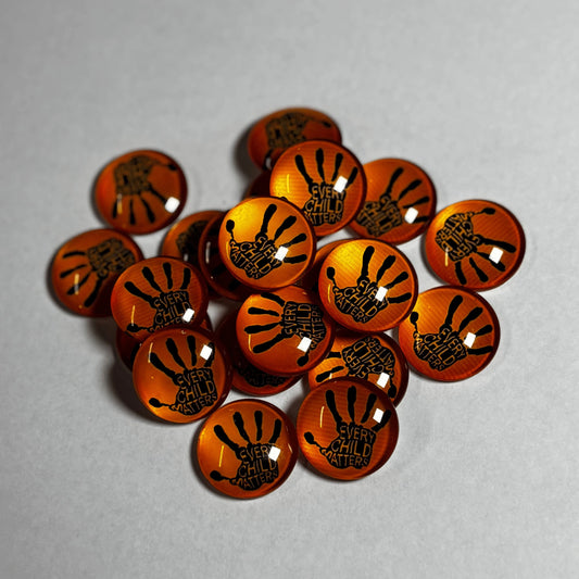 Hand Print 20mm Mixture of Every Child Matters Designs, Glue on, Resin Gem (Sold In Pair) Resin Gems
