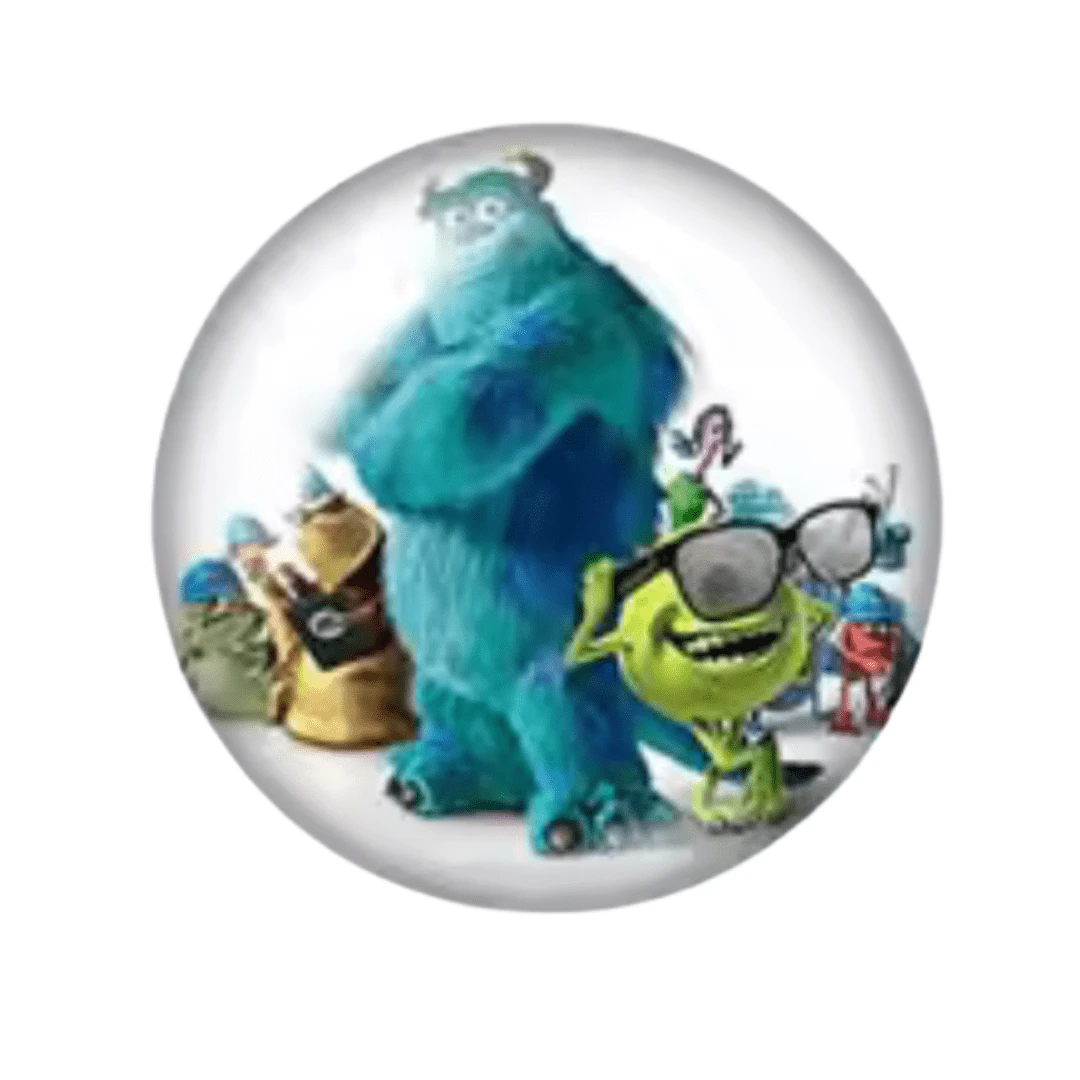 20mm "Monsters Family" Printed dome Cab, Glue on, Resin Gems (Sold in pair) Resin Gems