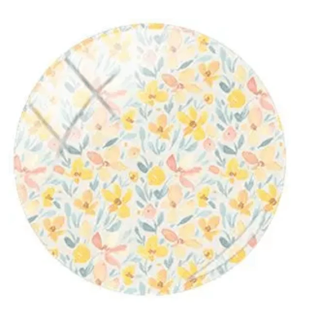 20mm Soft Yellow Pastel Flowers Floral Acrylic Teardrop, Glue on, Resin Gem (Sold in Pair) Resin Gems