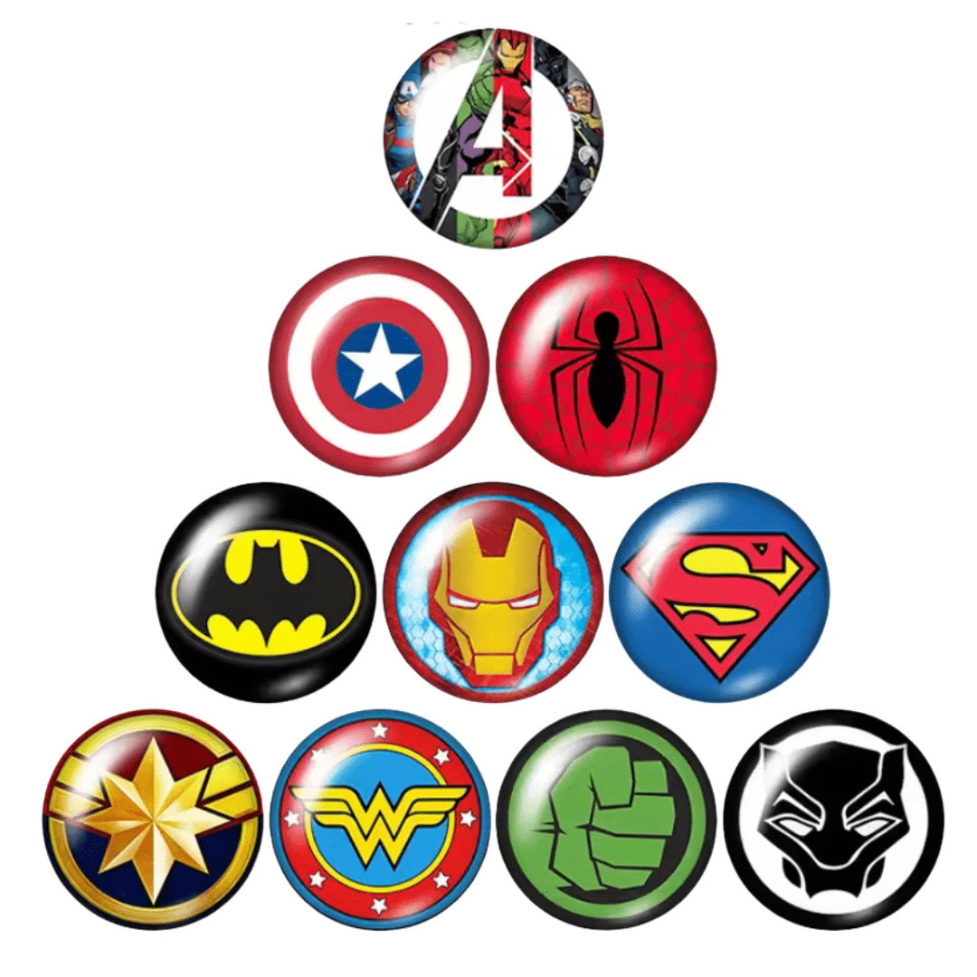 20mm "Super HERO" Printed dome Cab, Glue on, Resin Gems (Sold in pair) Resin Gems