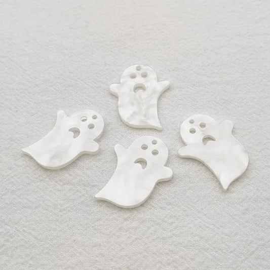 22*29mm White Opal Ghost Shaped Acrylic Gem, Glue on, Resin Gems (Sold in pair) Resin Gems