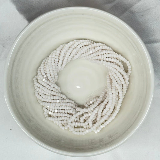11/0 Charlotte Cut Seed Bead- Opaque Chalk White MATTE *10g Hank* India Sheen Charlotte Cut Seedbeads