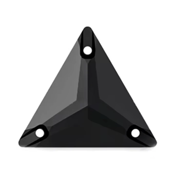 22mm Black Triangle, Sew on, Fancy Glass Gems (Sold in Pair) Fancy Glass Gems