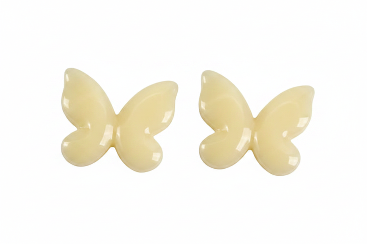 24*30mm Pink Jelly Butterfly Shaped, Glue on, Acrylic Charm Resin Gems (Sold in pair) Resin Gems