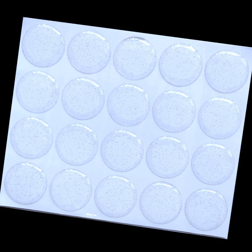 25mm "Make your own gems"GLITTER CLEAR Round Epoxy Sticker, Glue on, Resin Gems (Sold in 20 pcs) Resin Gems