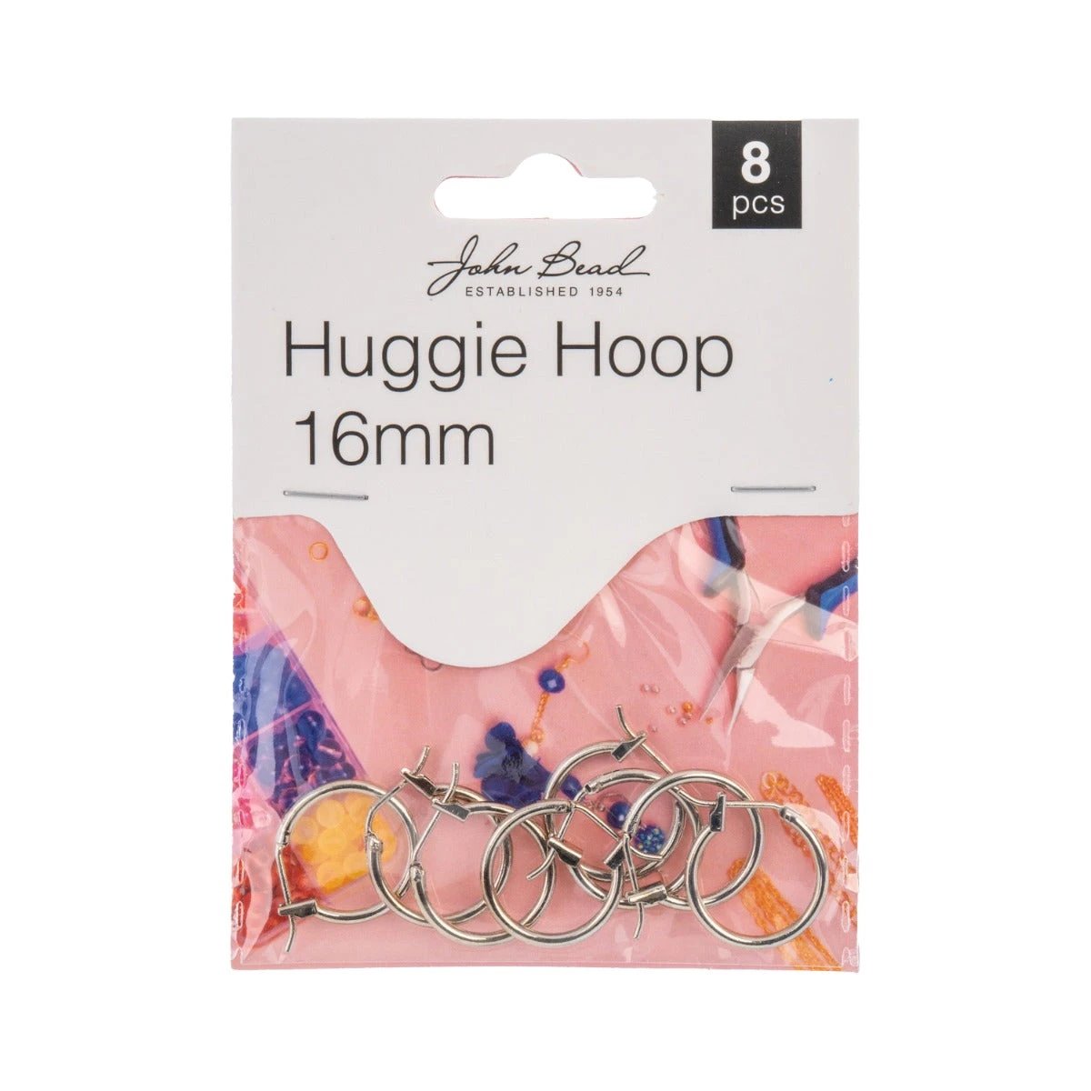 Must Have Findings - Huggie Hoop (Hoop) 16mm Silver 8pcs Must Have Findings