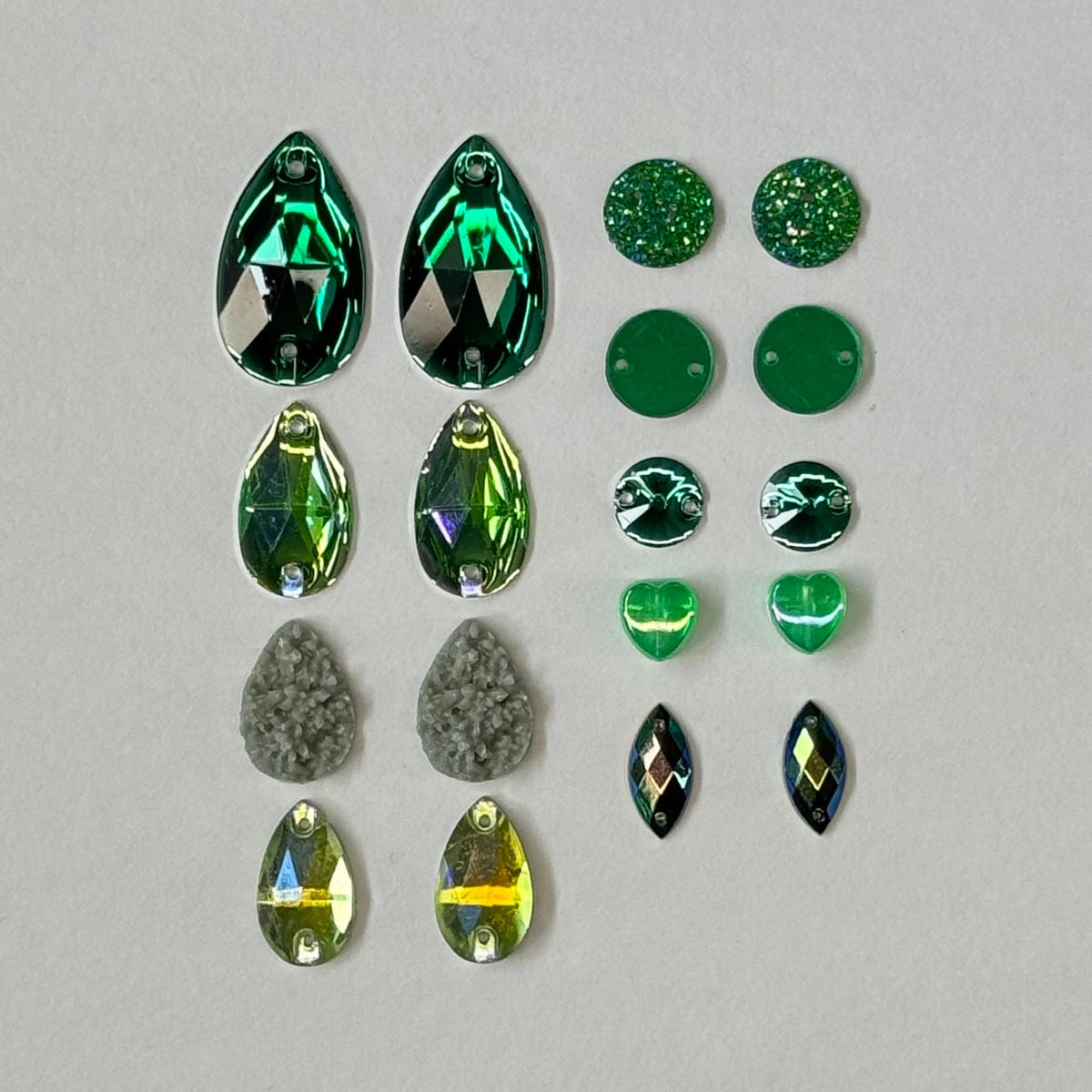 "Forest" 9 Pairs of Resin Gem Set, Promotions Sundaylace Creations & Bling