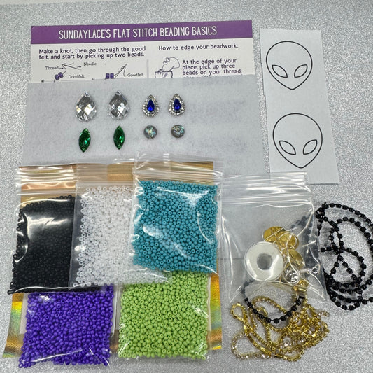 "Outer Space" New Beader Starter Kit with Custom Cab, Promotions 10/0 Preciosa Seed Beads