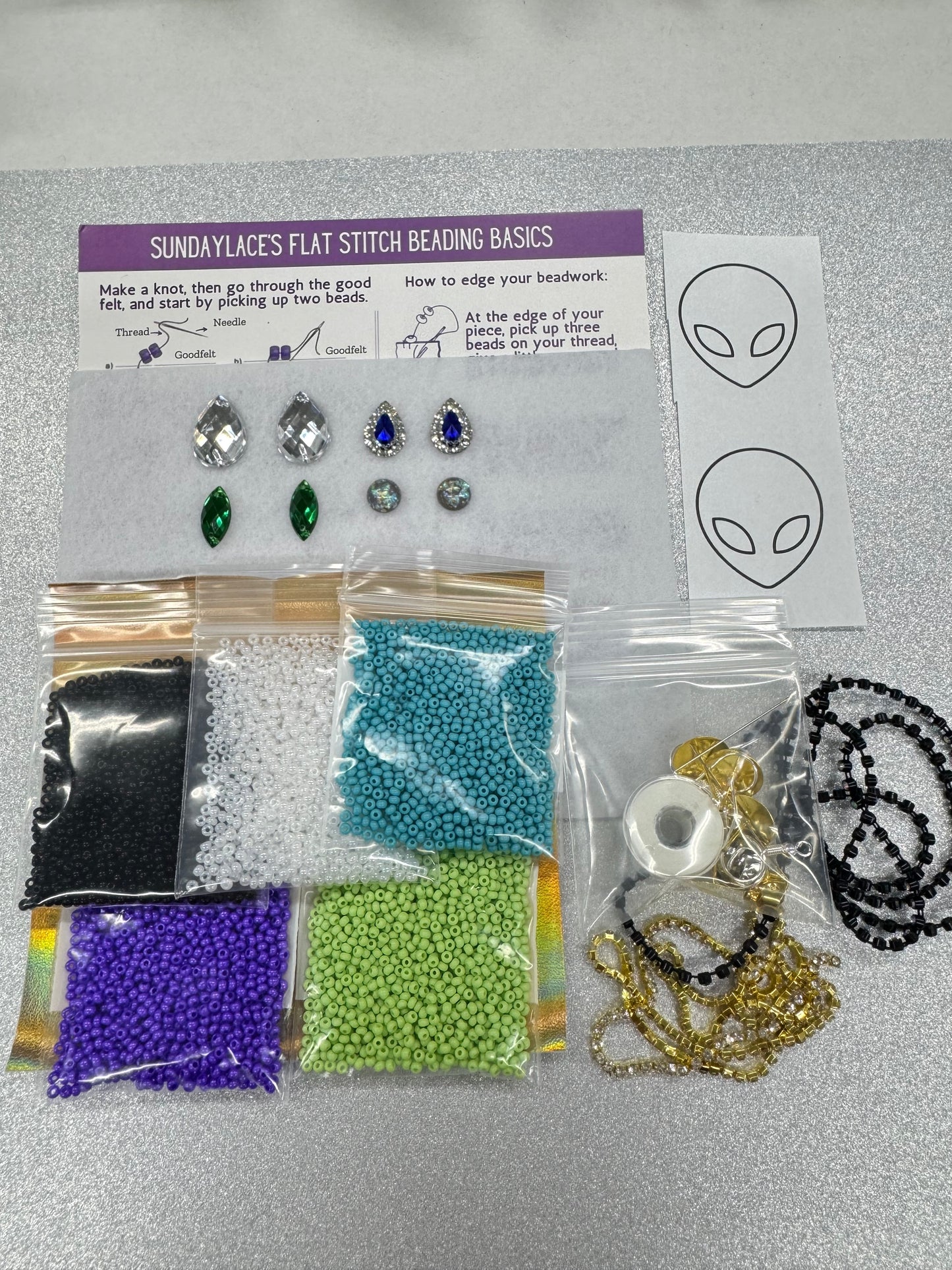 "Outer Space" New Beader Starter Kit with Custom Cab, Promotions 10/0 Preciosa Seed Beads