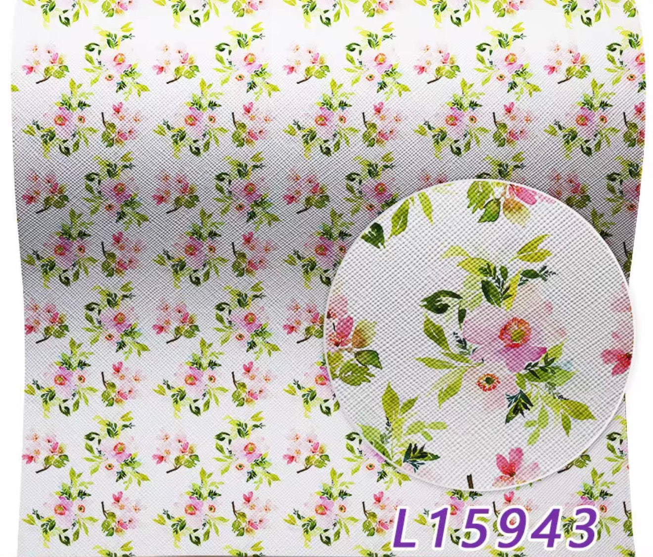 20*33cm "May Day Florals" Print Background, Long Leatherette Sheets Leatherette