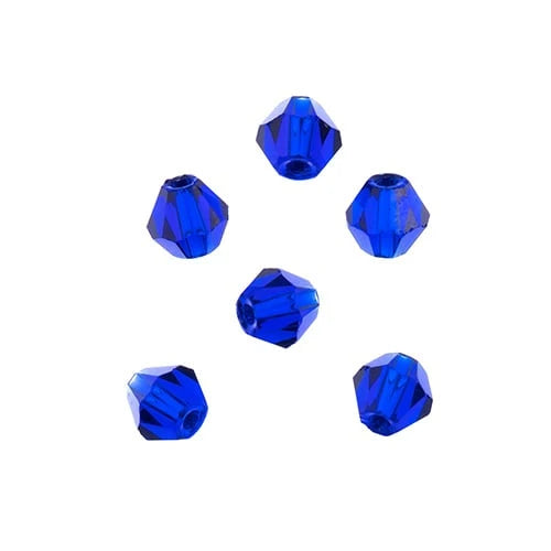 4mm Transparent Dark Sapphire, Crystal Lane Bicone (96pc) 2 x 7inch Strand Crystal Lane