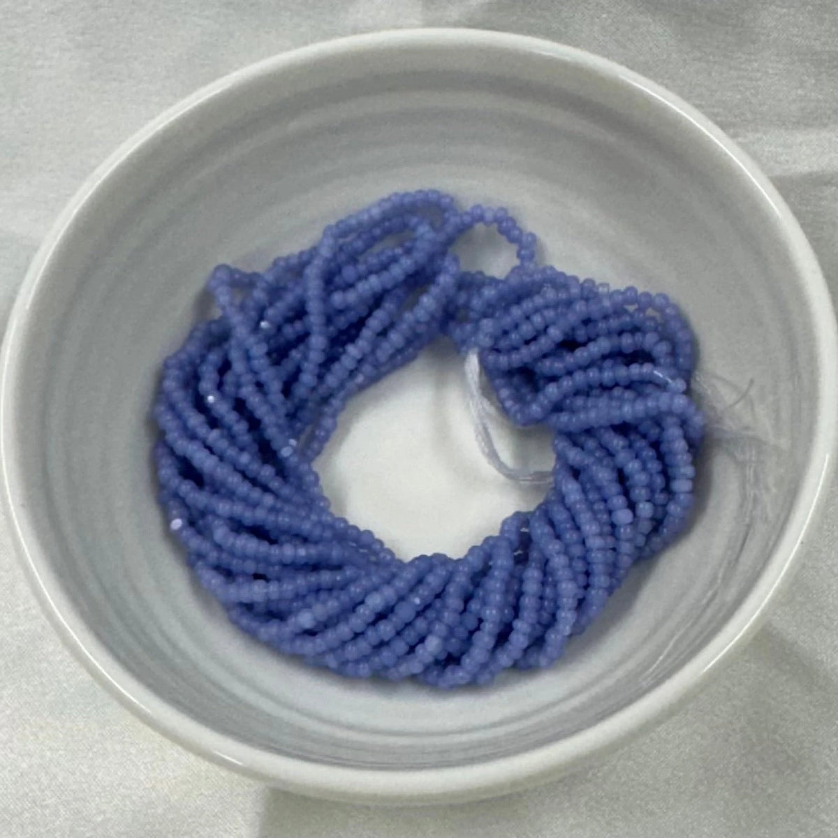 11/0 Charlotte Cut Seed Bead- Opal Light Pale Dove Blue *10g Hank* India Sheen Charlotte Cut Seedbeads