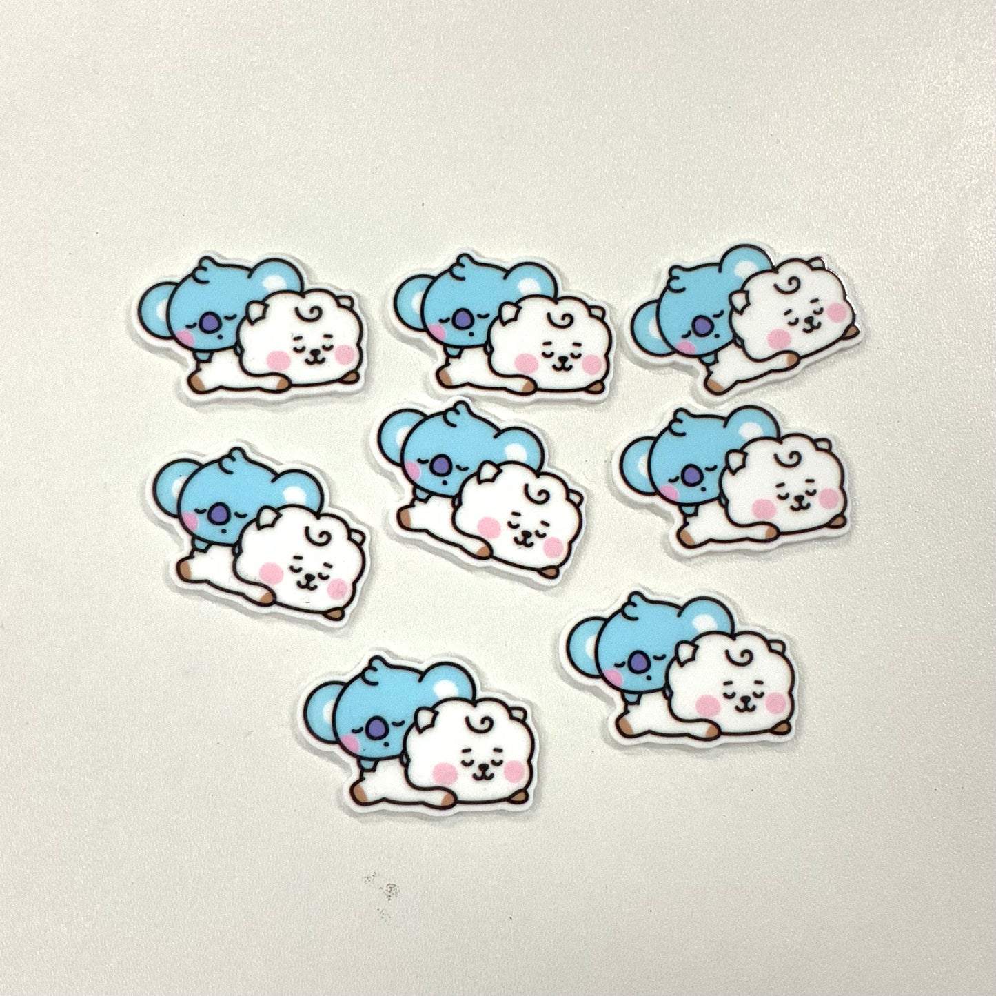 28mm "BTS--21", Glue on, Acrylic Resin Gem (Sold In Pair) Resin Gems