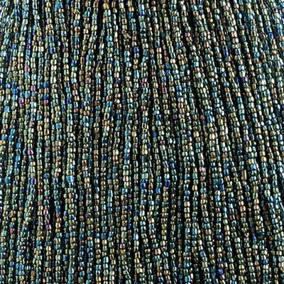 3 Cut 10/0 Beads Opaque Green Iris *HANK Tri-Cut Beads Preciosa