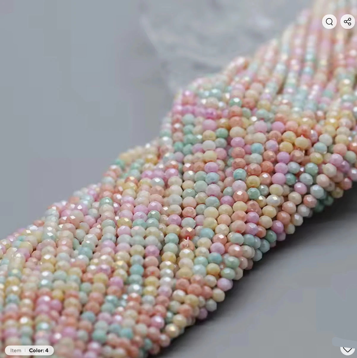 3mm Rainbow Mixed Colour Bicone Glass Beads 115pcs Bicone/Rondelle