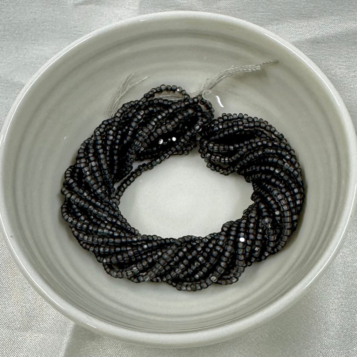 11/0 Charlotte Cut Seed Bead - CHARCOAL GREY MATTE Pearl Lining 10g India Sheen Charlotte Cut Seedbeads