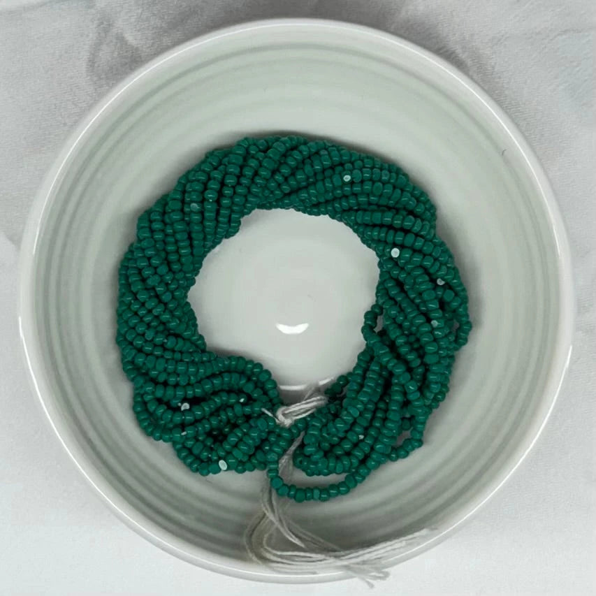 11/0 Charlotte Cut Seed Bead- Opaque Dark Leaf Green*10g Hank* India Sheen Charlotte Cut Seedbeads