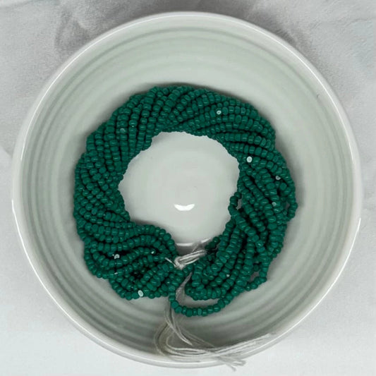 11/0 Charlotte Cut Seed Bead- Opaque Dark Leaf Green*10g Hank* India Sheen Charlotte Cut Seedbeads