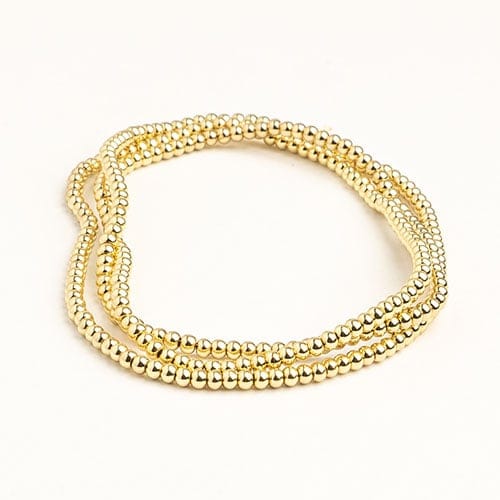 2mm Gold Metalized Glass Round Pearl Beads (24 inch) Pearl Beads