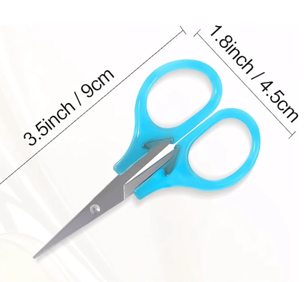 3.5" Coloured Handle Stainless Steel Beading Scissors With Cover, Mini Beading Scissors, Basics Leather & Vinyl